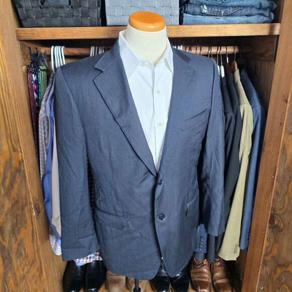 Canali Men's Virgin Wool Navy Blazer 42R - Picture 1 of 15